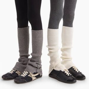 Gray and White Leg Warmers